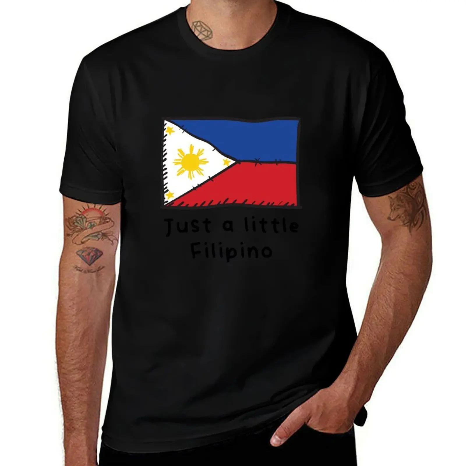 

Just A Little Filipino Funny Cute Philippines Flag T-Shirt man t shirt summer man graphic t shirt T-Shirt
