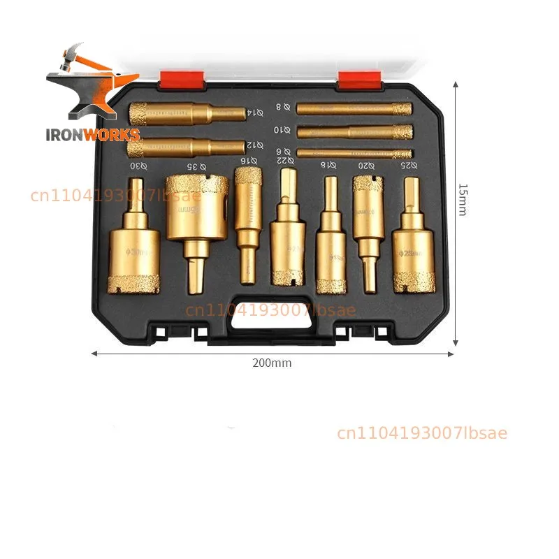 12-Pieces /Set 6-35mm Vacuum Brazed Diamond Core Drill Bit Ceramic Granite Marble Stone Tile Hole Saw tool for Angle Grinder