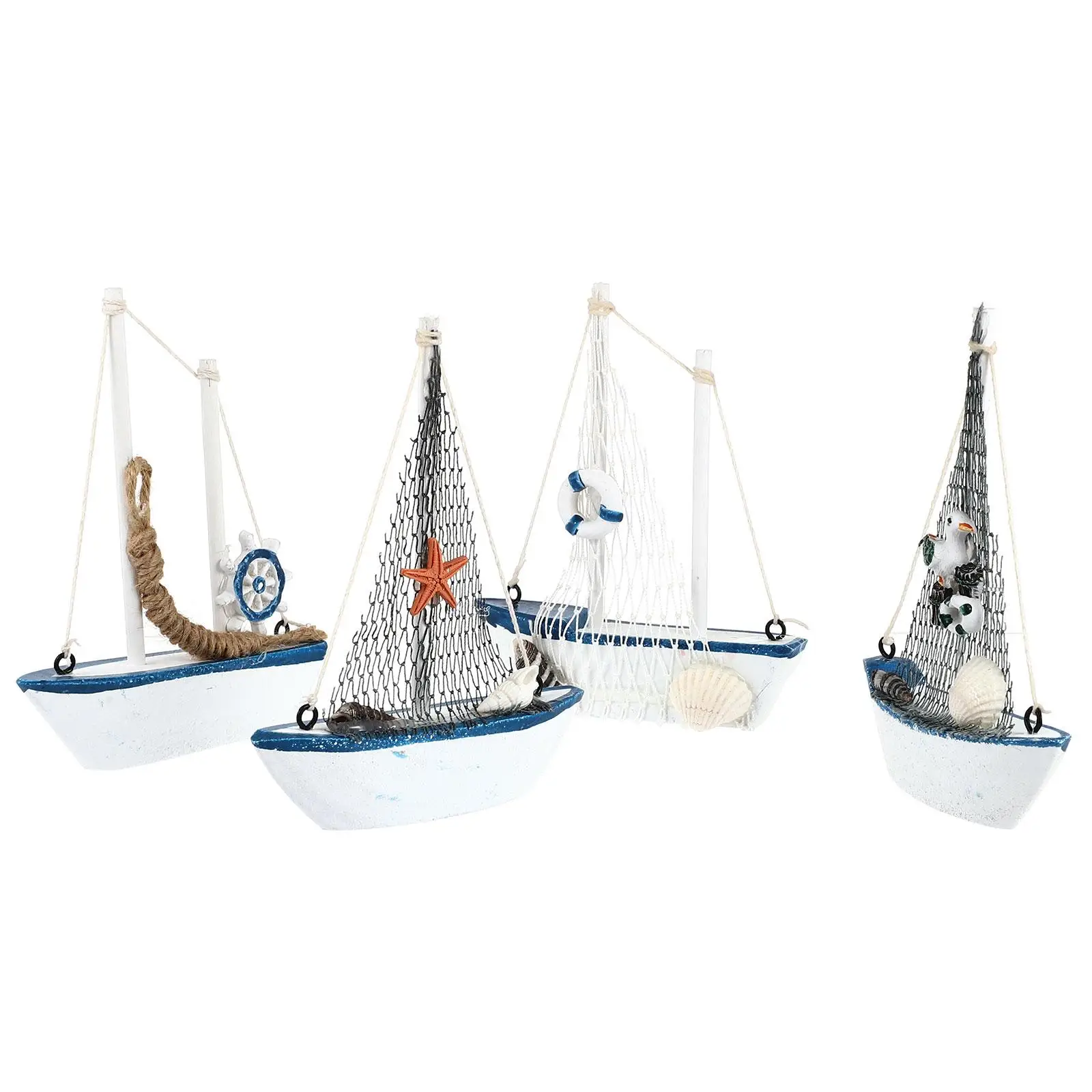 

4pcs Mini Decor Home naments Nautical Theme Beach Style Party Ship Model Nautical Party Decorations Quality