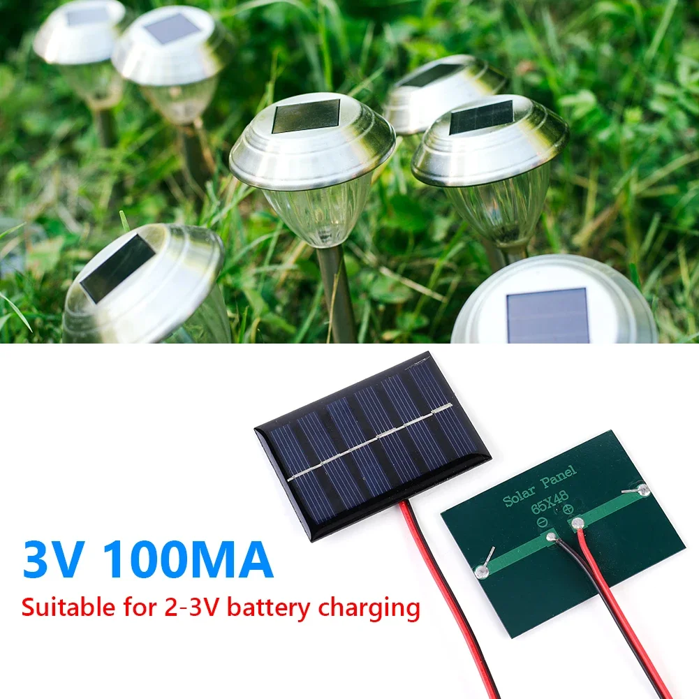 Mini Solar Panel Waterproof Hike Camping 1W 3V 100MA Cells Power Bank Battery Solar Charger for Mobile Phone Quick Charging