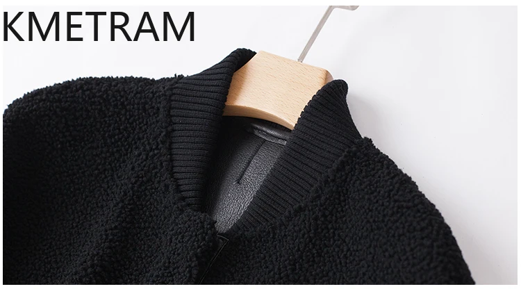 Damska kurtka z prawdziwego futra z naturalnej wełny merino, dwustronna, czarna, krótka, zimowa odzież damska 2025 abrigos