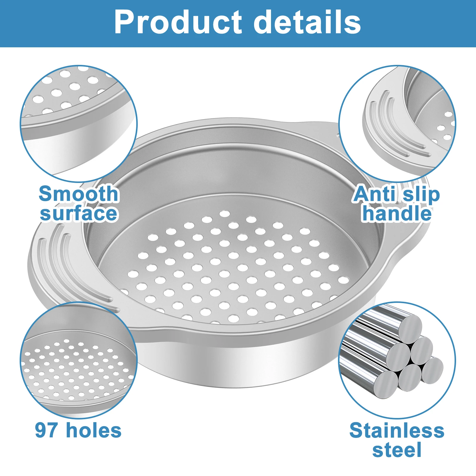 4 Pcs Tuna Can Strainer 304 Stainless Steel Can Colander Can Strainer with Anti Slip Handle Easy to Use Tuna Can Strainer for