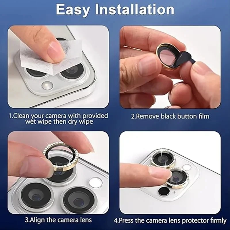 3Pcs Camera Lens Protector Cover For iPhone 16 15 14 13 12 11 Pro Max Plus Mini Tempered Glass Screen Protection Film Accessory