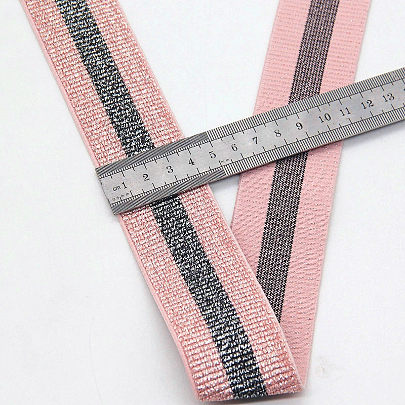 40MM Nylon Colorful Rubber Elastic Band Striped Shoulder Bottom Straps for Webbing Garment Sewing DIY Clothes Accessories 1m