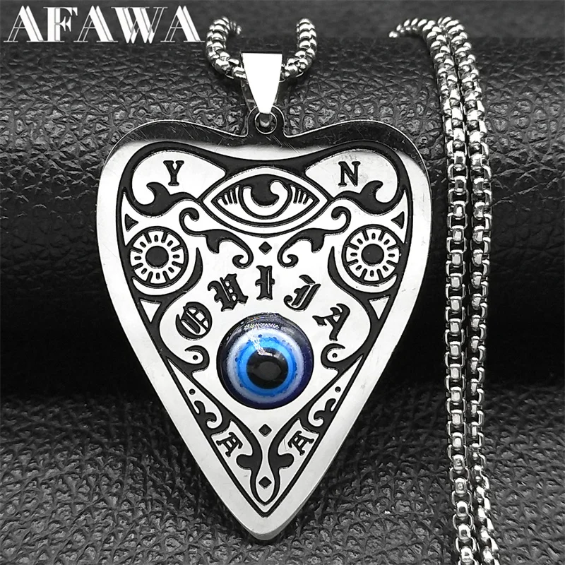

Fashion Wicca Ouija Sun Star Moon Stainless Steel Necklaces for Women Silver Color Chain Necklace Jewellery collier femme N56702