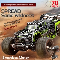 1/18 4WD Brushless Motor Racing Drift Remote Control Truck 2.4G 70KM/H High Speed Off-Road Climbing RC Car Truck Vehicle Model