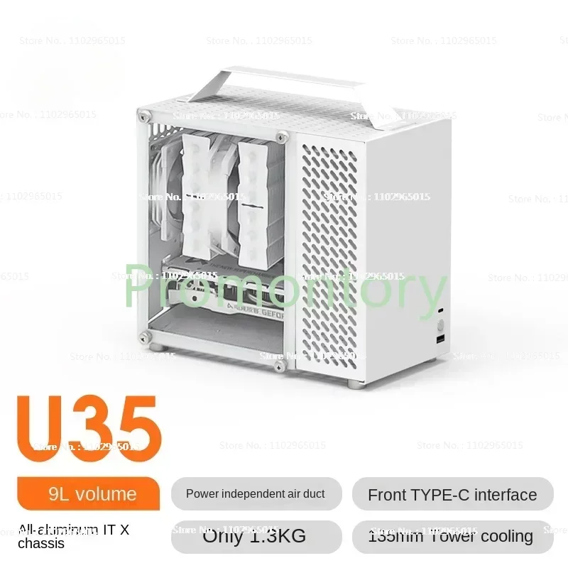 Beniu U35 Chassis ITX Portable Side Transparent Desktop Computer Sfx Power Supply Mini Small All Aluminum Chassis Non K66