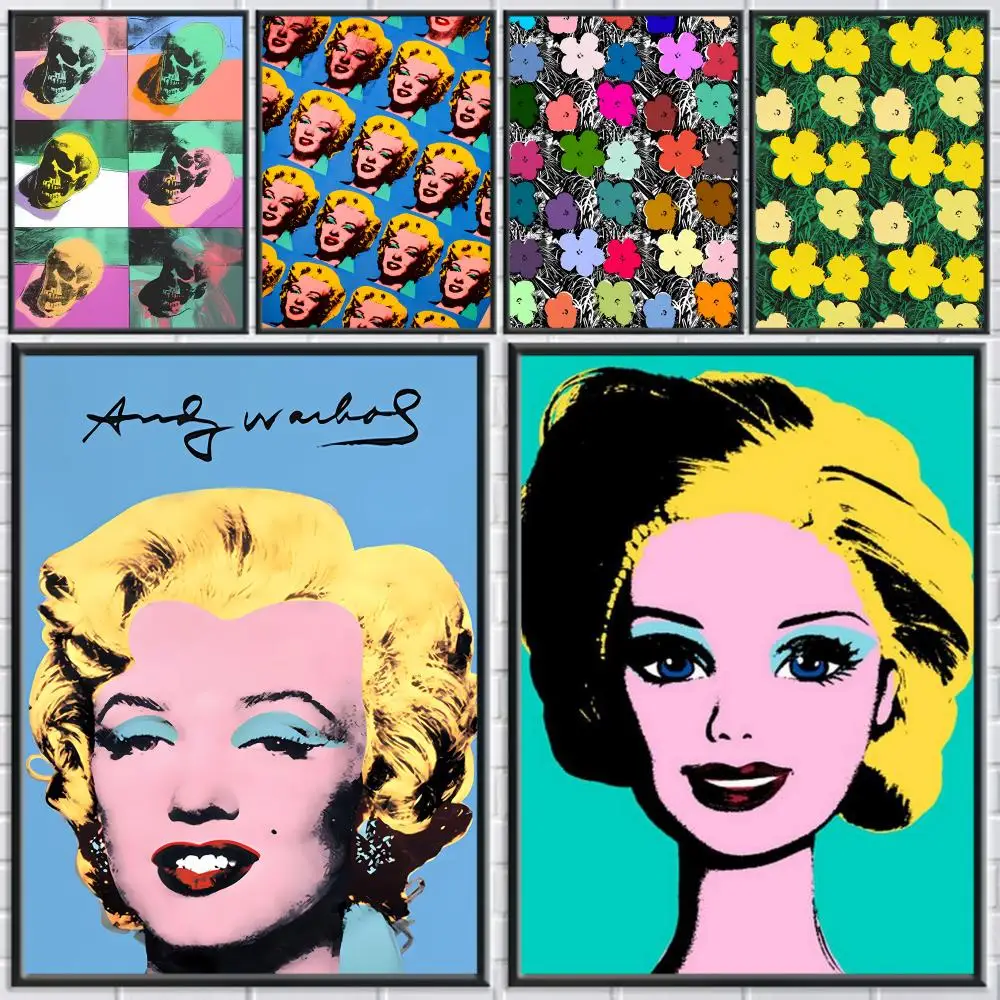 Andy W-Warhol Aesthetic Poster Stickers Mural Painting Self-Adhesive Decor for Bedroom Living Room Home HD Wall Decals Gift