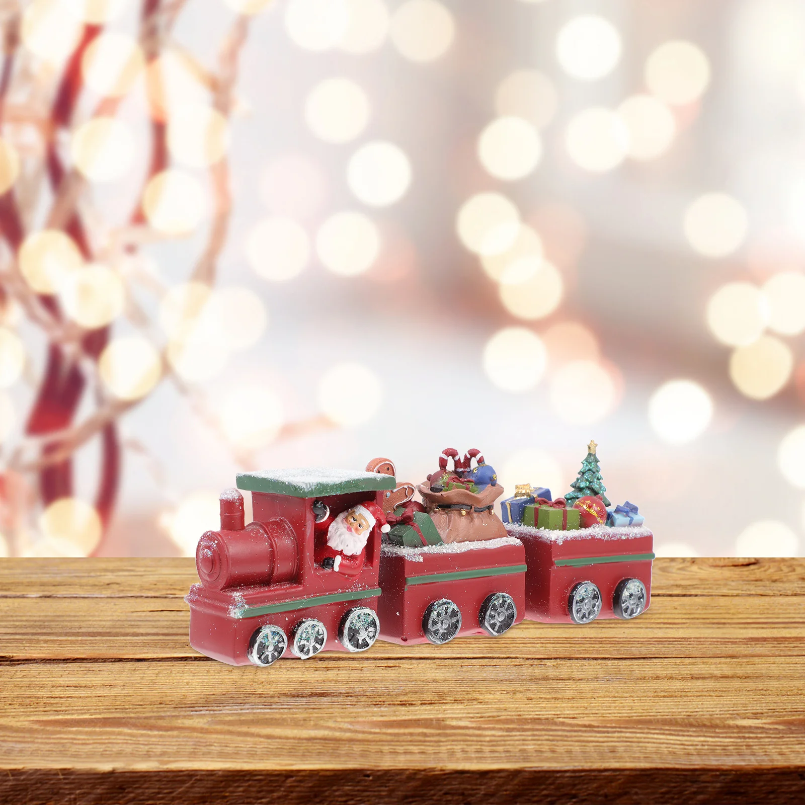 

1Pcs Christmas Train Decor Resin Material Long-Lasting Colorful Desktop Decoration Holiday Spirit Home Hallway Garden Showcase