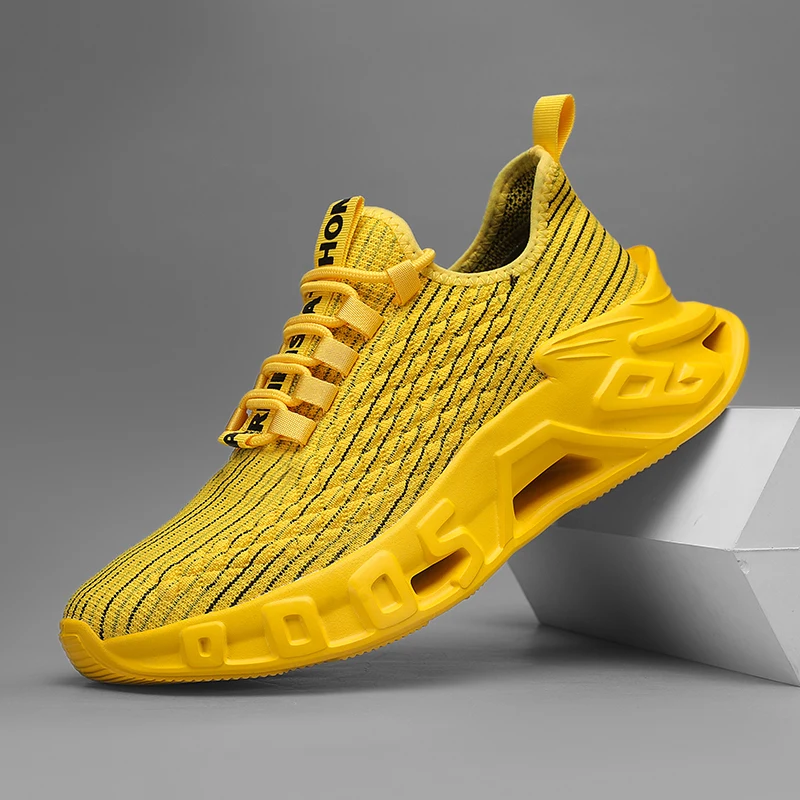 Men Sports Running Black Jogging Shoes Casual Sneakers Brown Outdoor Breathable Mesh Light Shock-absorption Black Tennis 39-46