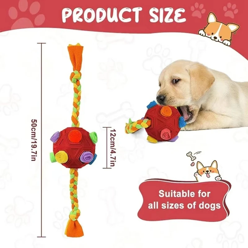 Snuffle Ball Toy Interactive Dog Toys Encourage Natural Foraging Skills Portable Pet Toy Slowly Feeding Training Educational Toy