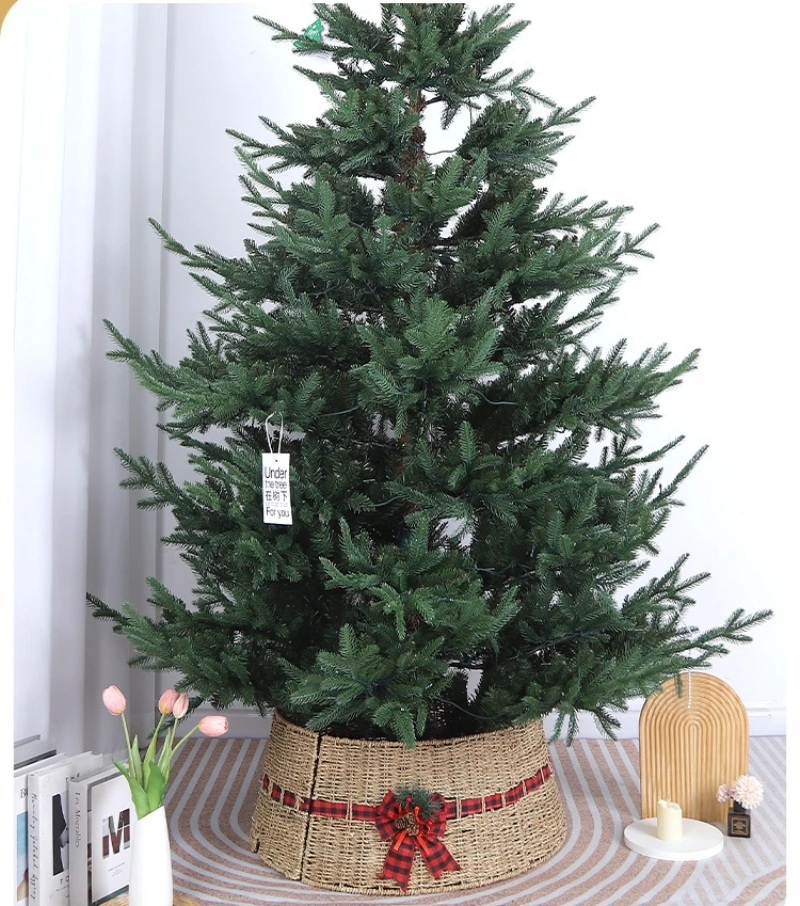 Bild 4: Algenseil gewebt Weihnachtsbaum Kragen Wasser Gras Weihnachtsbaum Rock Rattan Bauernhaus Weihnachtsbaum Zaun und Ständer