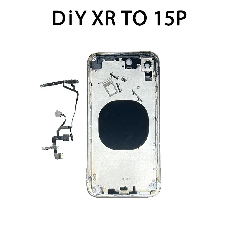 For XR To 15Pro Prorear Battery Midframe Replacement Back Cover for XR Case To 15 Pro  Frame  for XR Up To 15 Pro Not Original