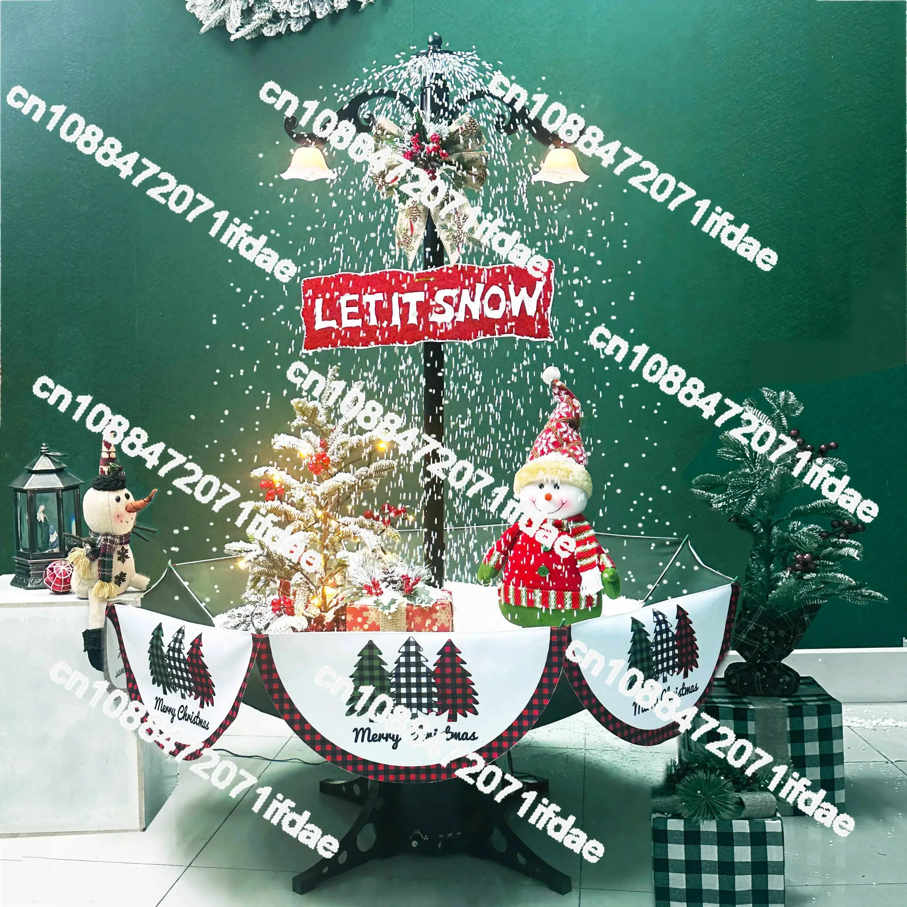 Snow Green Snowman Christmas Tree with Umbrella Base Growing