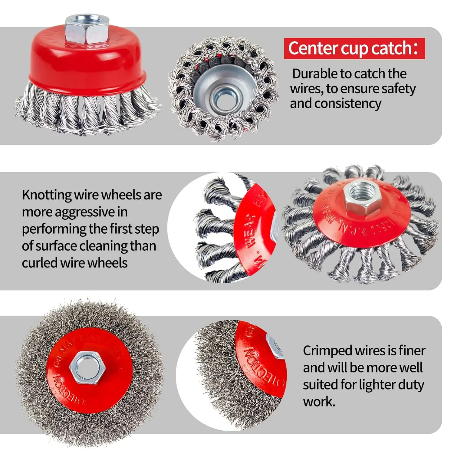 

8pcs Twisted Steel Wire Wheel Brush for Angle Grinder - Paint Removal Deburring Strong Rotary Twist Knot - Cleaning Accessory