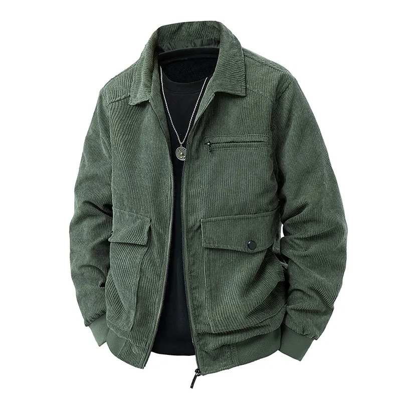 Corduroy Men's Jacket Spring Lapel Men's Jacket Young and Middle-aged Single Top
