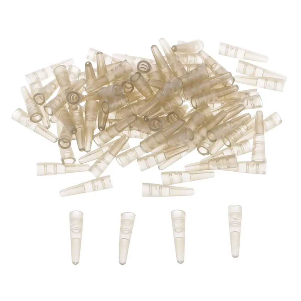 100pcs Translucent Tail Rubber Cone Tubes Brown Cones fit Saftey Clips Carp Rig Sleeve 17mm For Fishing Terminal Rig Sleeves