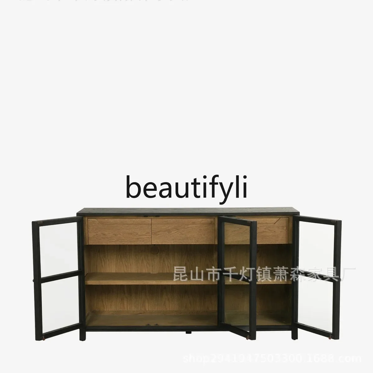 

Asmt52 Американский Ретро Винтаж Прихожая Шкаф Гостиная Черный ТВ-шкаф Напольное хранилище Высококачественный шкаф-витрина