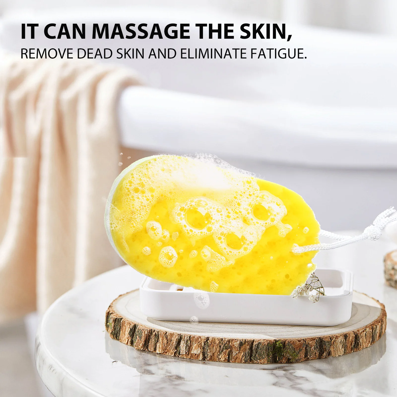 ฟองน้ำอาบน้ำ 3 ชิ้น ฟองน้ำขัดผิว ขัดตัว อุปกรณ์อาบน้ำ พร้อมเชือกแขวน สำหรับผู้หญิง ผู้ชาย เนื้อนุ่ม ทนทาน ช่วยเพิ่มความชุ่มชื้น