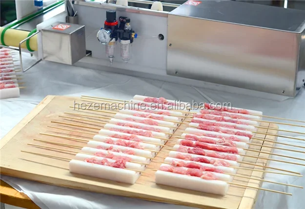 Professional Stainless Steel Meat Skewer Machine Barbecue Kebab Cube Skewing Box Maker For Satay Mutton