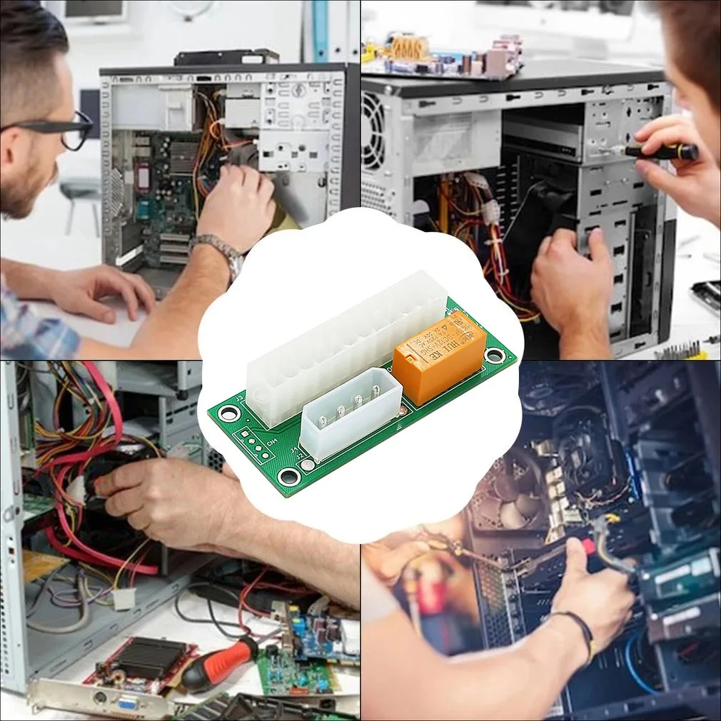 حار ATX المزدوج PSU متعددة محول التيار الكهربائي مجلس الطاقة المتزامن إضافة 2PSU مع الطاقة LED إلى موصل موليكس 4 دبوس