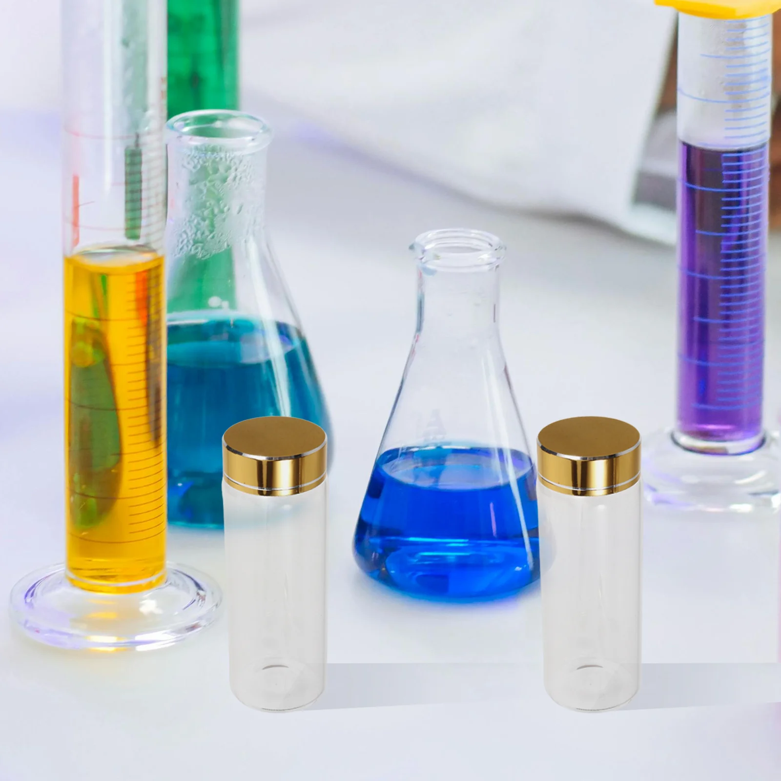 3 قطعة أنابيب اختبار زجاجية واضحة قوارير متعددة الحجم زجاجات مختومة مع قبعات حاويات متمنيا متعددة الاستخدامات أنابيب اختبار مانعة للتسرب #5