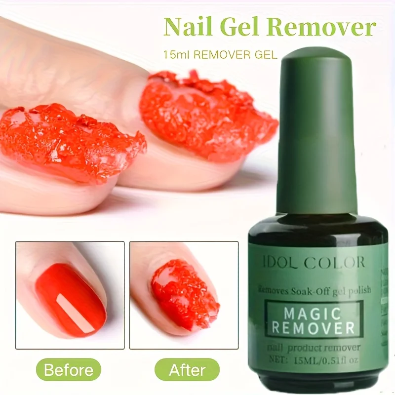 Conjunto de 3 peças de removedor de esmalte em gel, remove rapidamente e facilmente esmalte em gel dentro de 2-3 minutos, remoção rápida de cola para unhas mágica