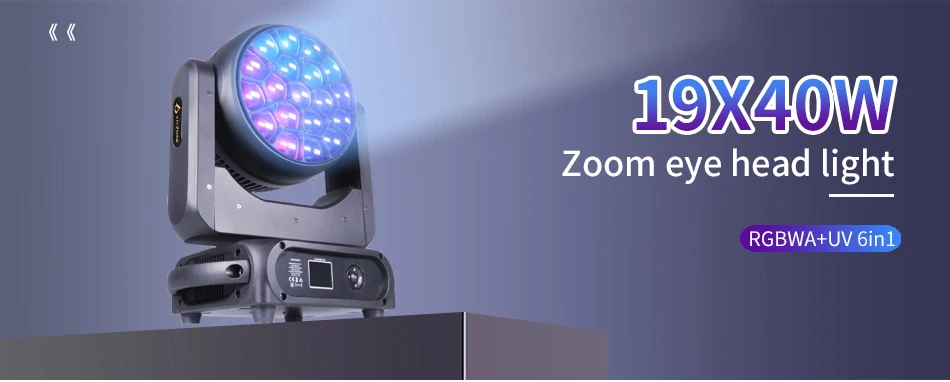 aicpose 19x40W RGBW Bee Eyes Moving Head Light Beam Washing Light geeignet für Hochzeiten, Bars, Clubs, Partys, DJ-Bühnenlichter – Detail 1