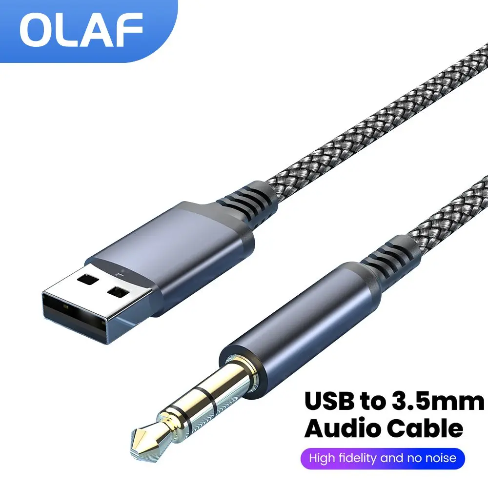 USB to 3.5MM Aux Audio Cable 3.5mm Jack Male TO USB Male Audio Extension Cable For Car Headphone Adapter For PC Laptop Xiaomi