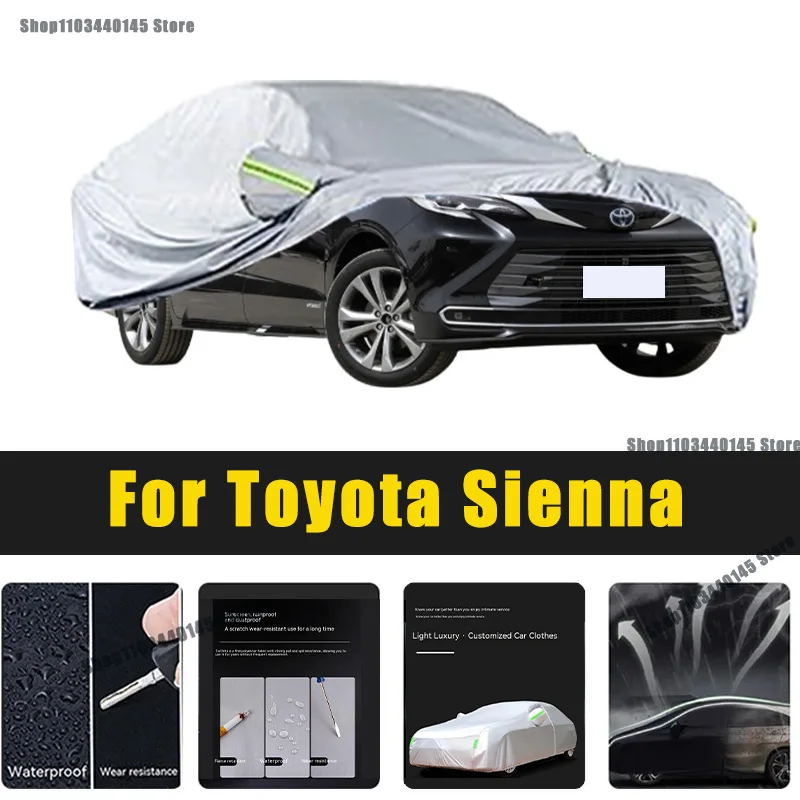 

Full Car Covers Outdoor Sun UV Protection Dust Rain Snow Oxford cover Protective For Toyota Sienna Accessories car umbrella