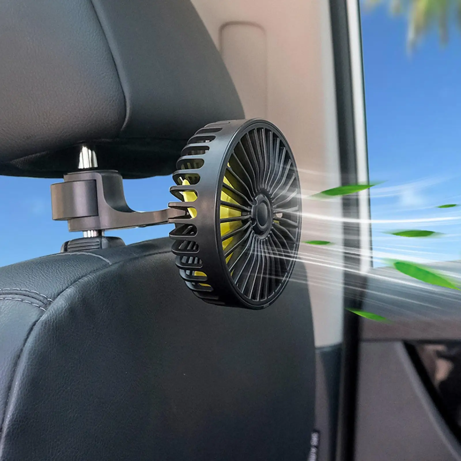 Seat Fan, Foldable Portable Rotatable Powerful Car Cooling Fan for Travel