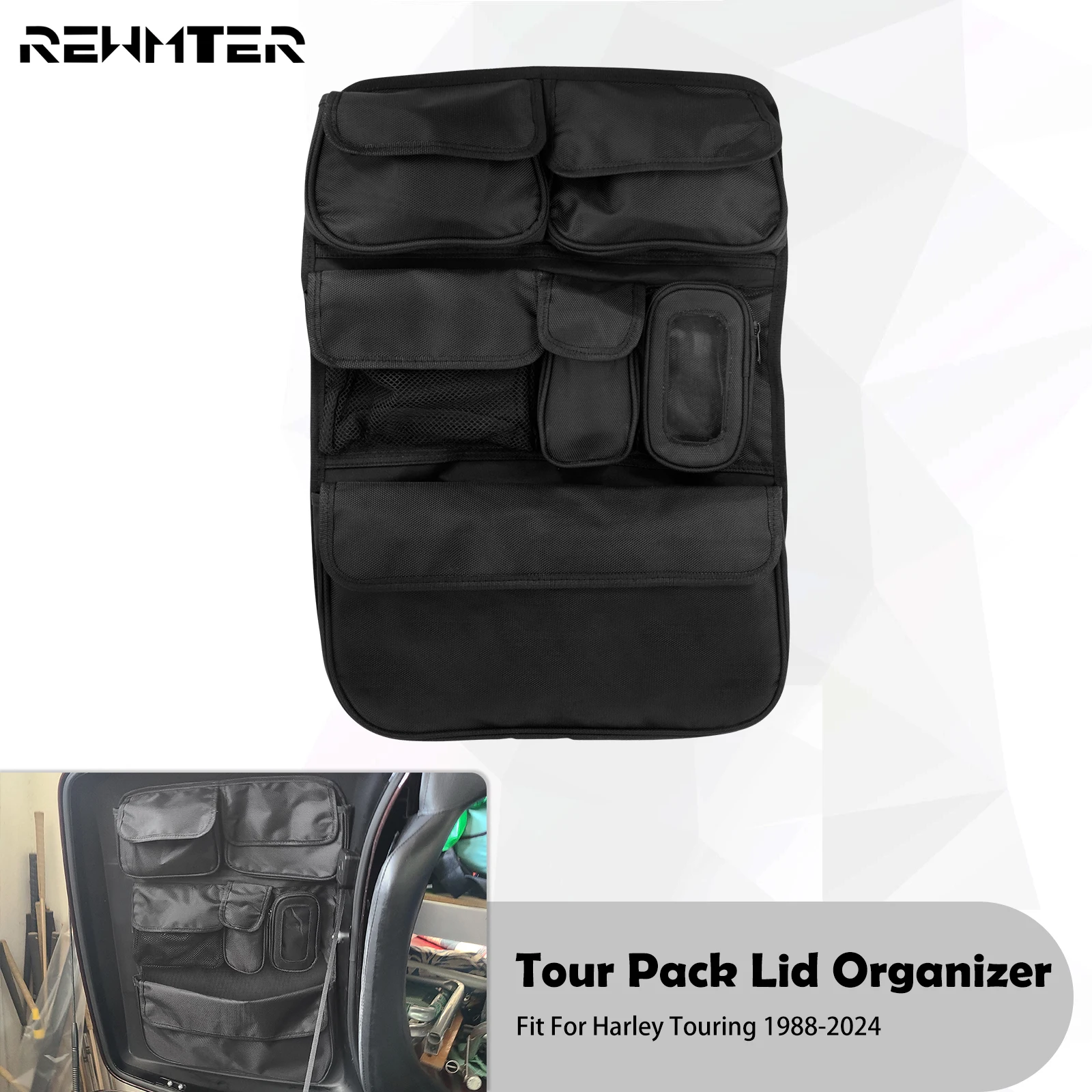 Motorcycle Tour Pak Lid Organizer Storage Tool Bag For Harley Touring Road King Electra Street Glide Road Glide FLHTK 1988-2024