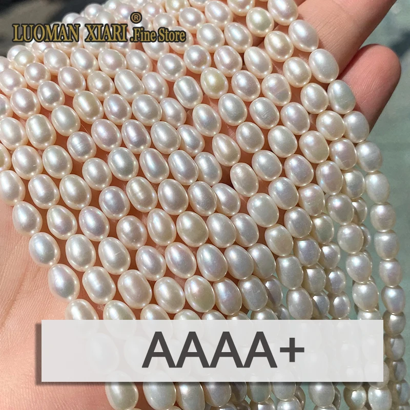 Fine 100% Natural AAAA Oval Freshwater Pearls Loose Rice Shape Spacer Beads for Jewelry Making Diy Bracelet Earrings Accessories