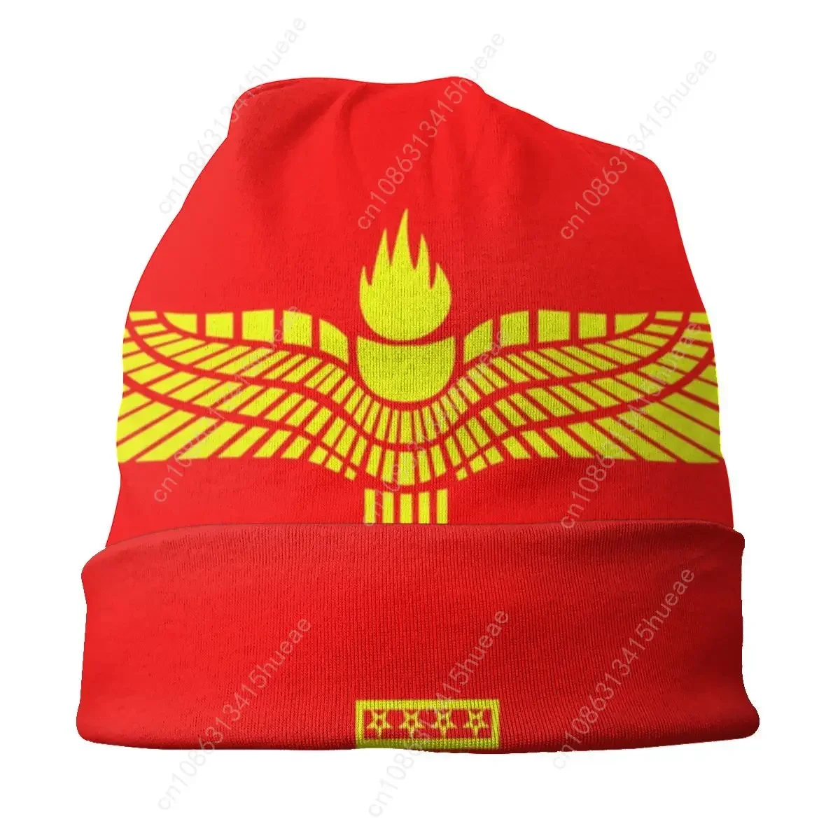 Aramean Suryoyo Logo Beanie Bonnet Knitted Hats Men Women Cool Unisex Syriac Assyria Flag Winter Warm Skullies Beanies Cap