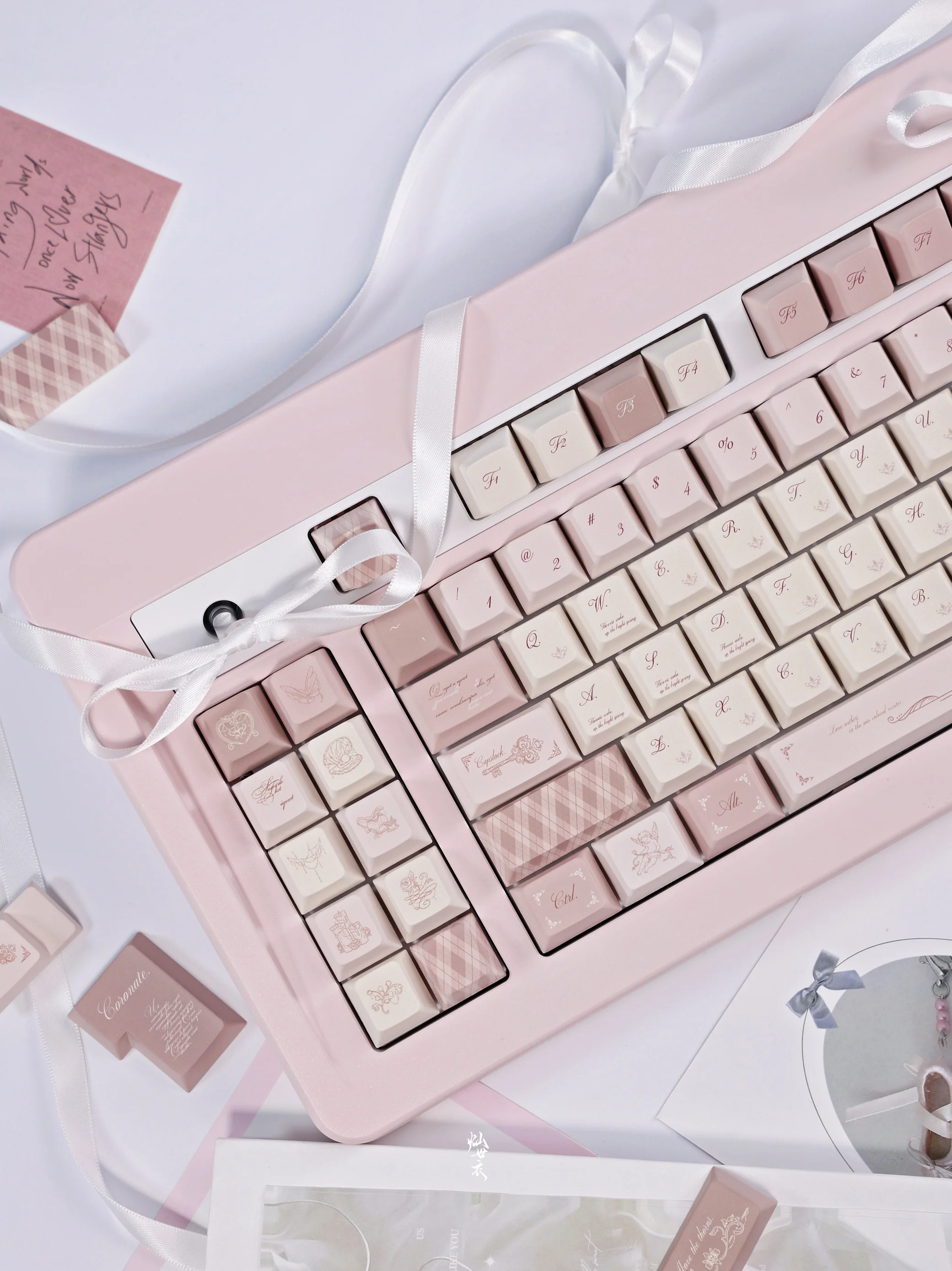 1953 Keycaps Original Pink French Gentle Keycaps Original Highly Personalized Keycaps
