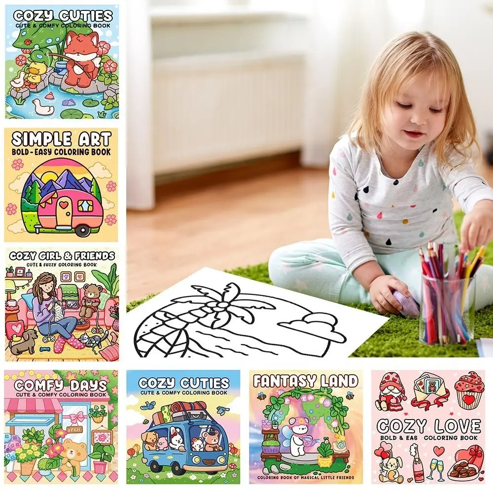 Funny Cartoon Coloring Book Educational Stress Relief Paperback Painting Gift Graffiti Painting Book for Adults And Teens