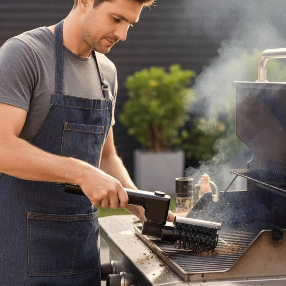 360 Degree Rotate LCD Display Electric BBQ Grill Brush 3 Speed Wireless BBQ Grill Cleaner Adjustable Angle Long Battery Life