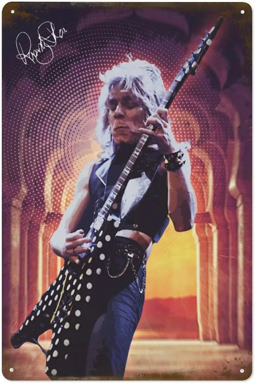 1pcs,Randy Rhoads Metal Tin Sign Poster 8”×12” Painting Sign Funny Wall Vintage Art Decor Retro Plaque For Home Bar Pub Club Caf