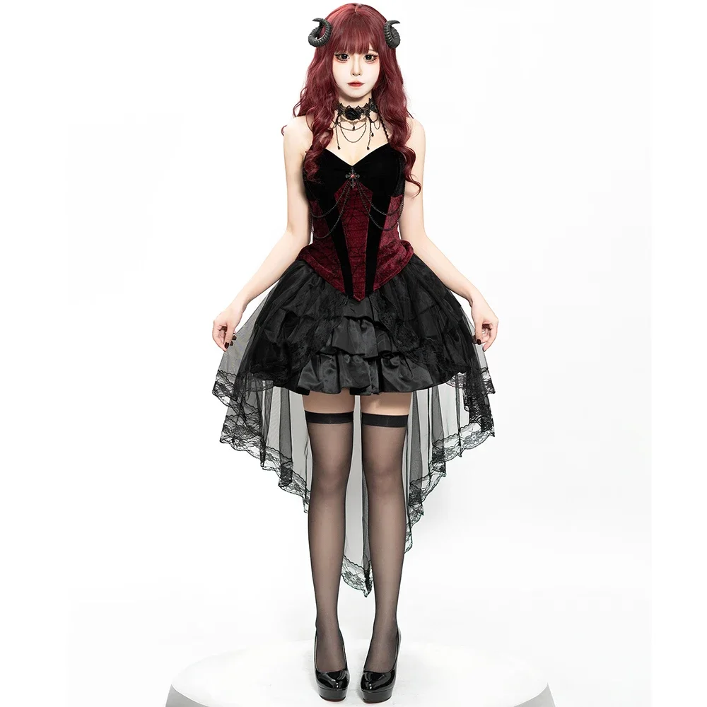 Robe Vampire Gothique Queue-de-Pie Femme – photo 3
