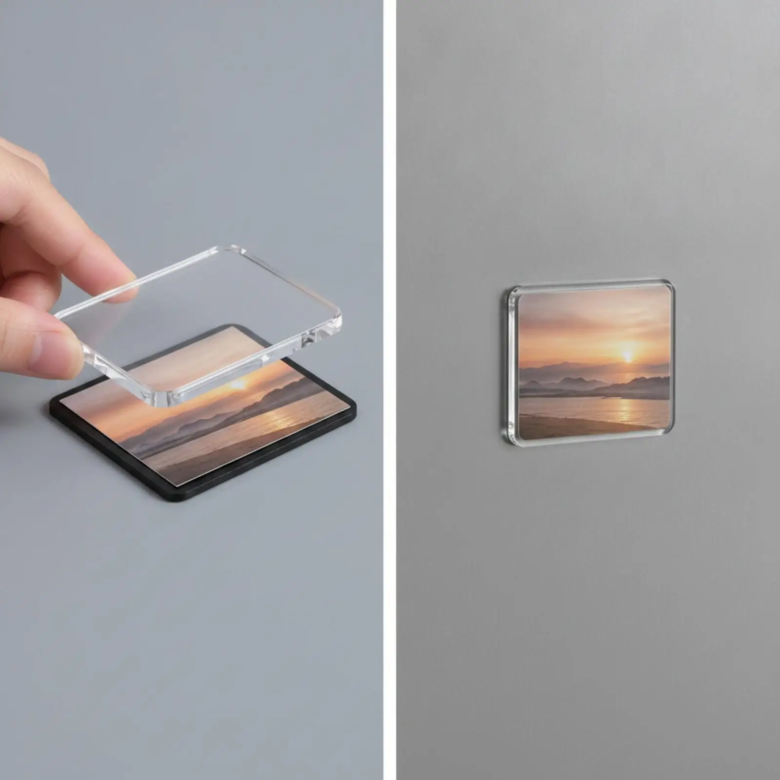 20 Pieces DIY Kit with Backing Transparent DIY Acrylic Fridge Kit Easy Peel and for Hobbyists, Memory Display