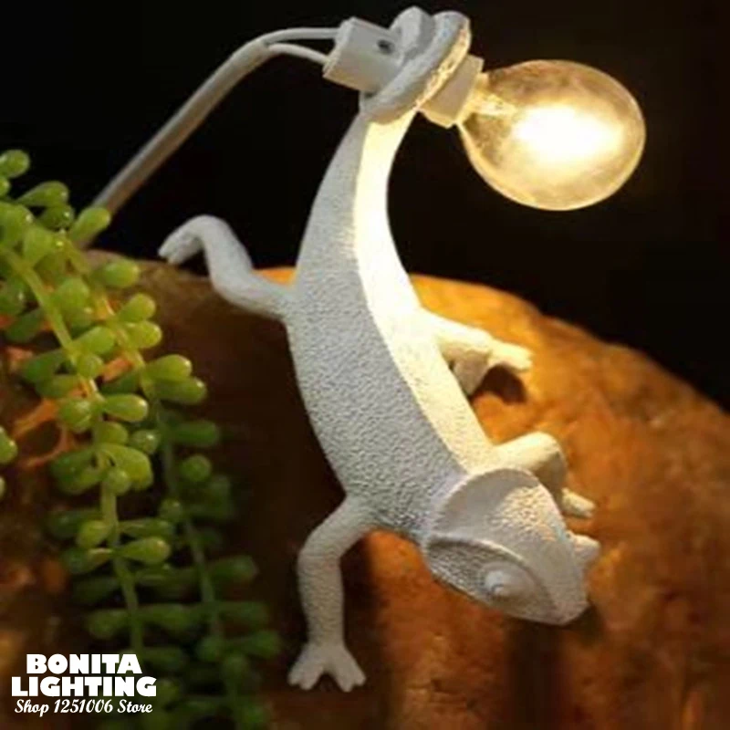 

Modern Resin Chameleon Sconces Restaurant Bar Kid's Room Creative Decoration Lighting Tropical Jungle Animal Wall Lamp