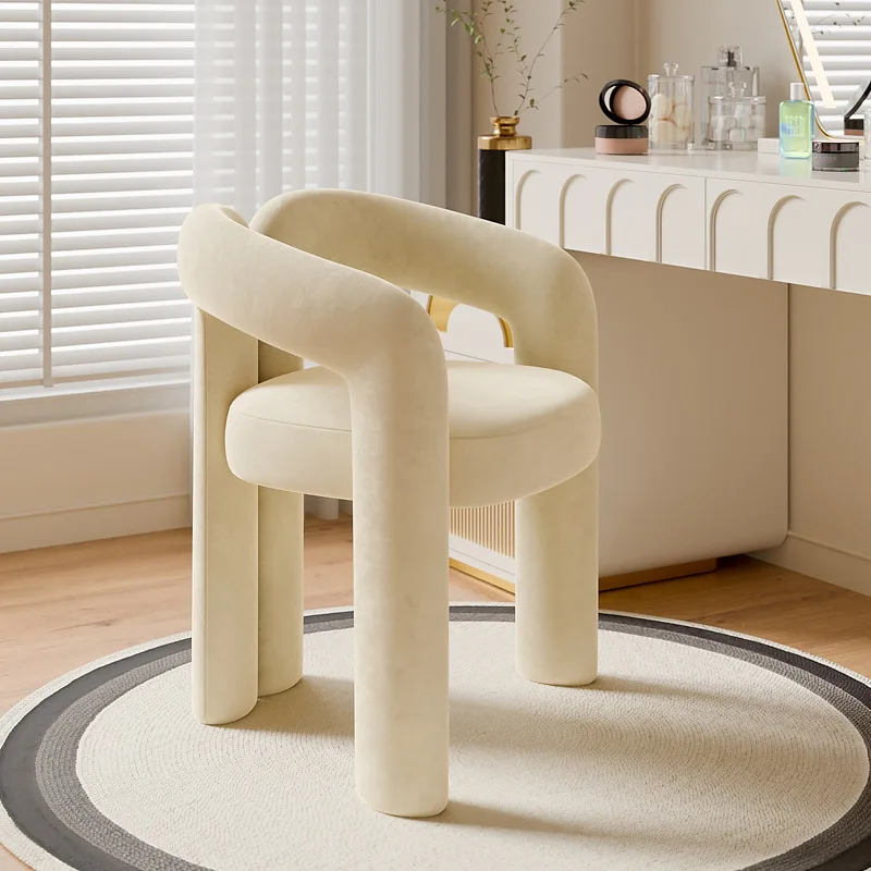 Chaises de maquillage de style crème, tabourets de maquillage de chambre à coucher, tabourets de maquillage haut de gamme, chaises de dossier de maison, chaises à ongles, adaptées à l'hiver