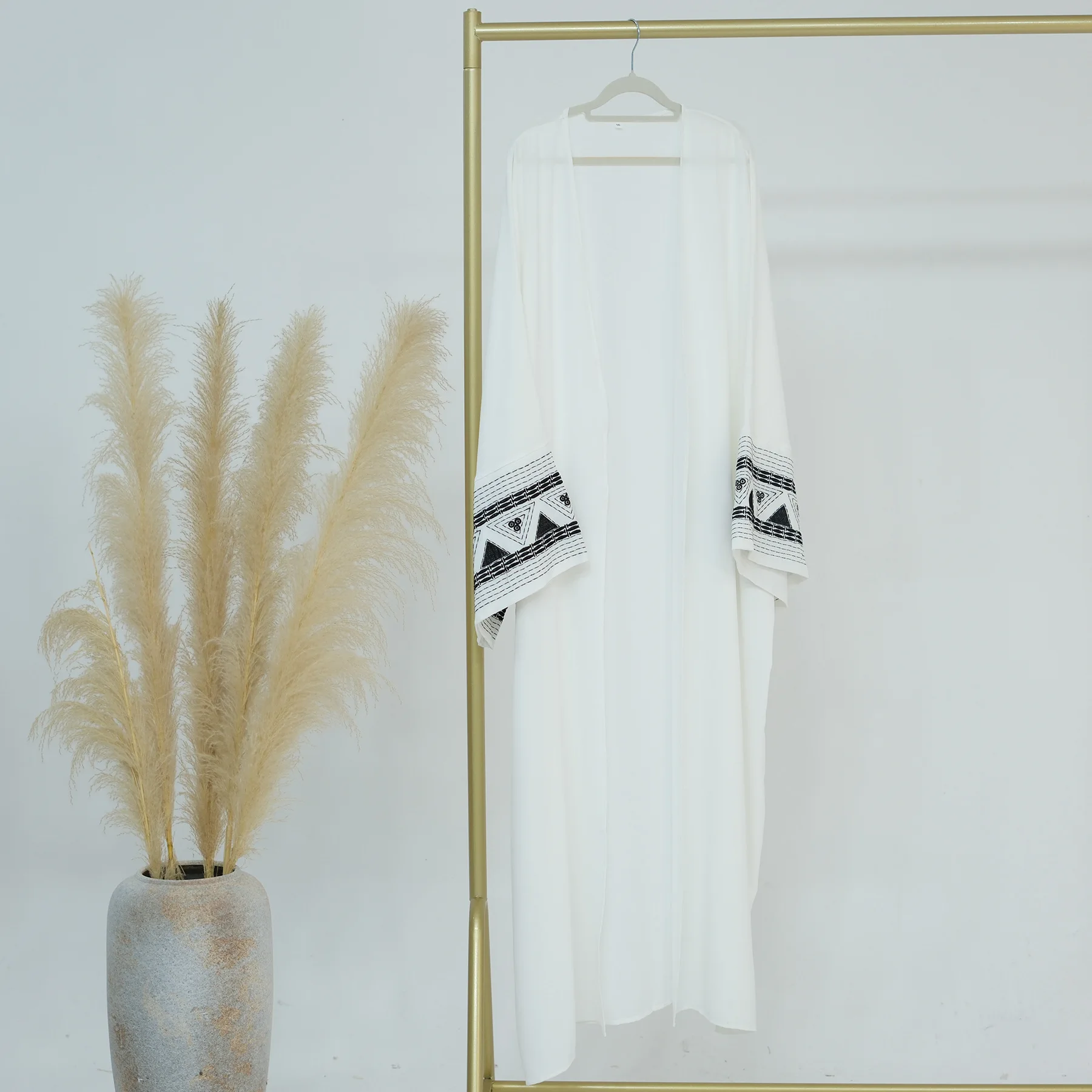 

Embroidery Kimono Abayas Muslim Robe Women Jalabiya Dress Female Open Front Abaya Kaftan Islam Clothing Musulmane Femme Vestido