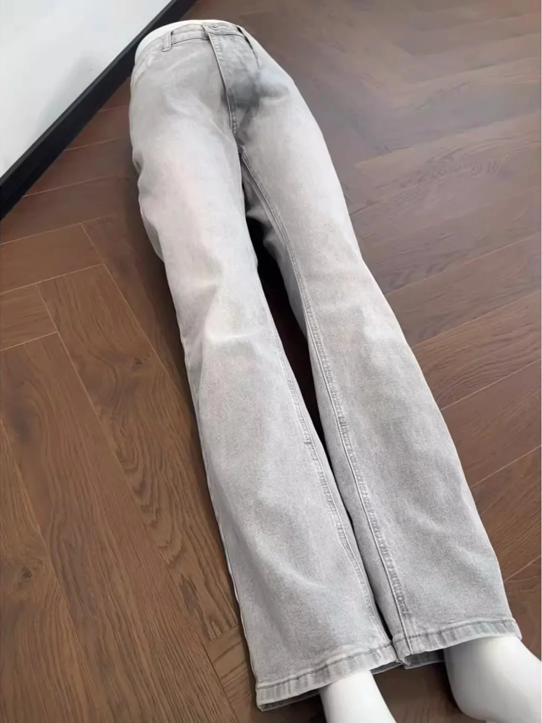 

Мужские джинсы y ey High Street Vibe в американском ретро-стиле, прямого кроя, слегка расклешенные, с эффектом потертости