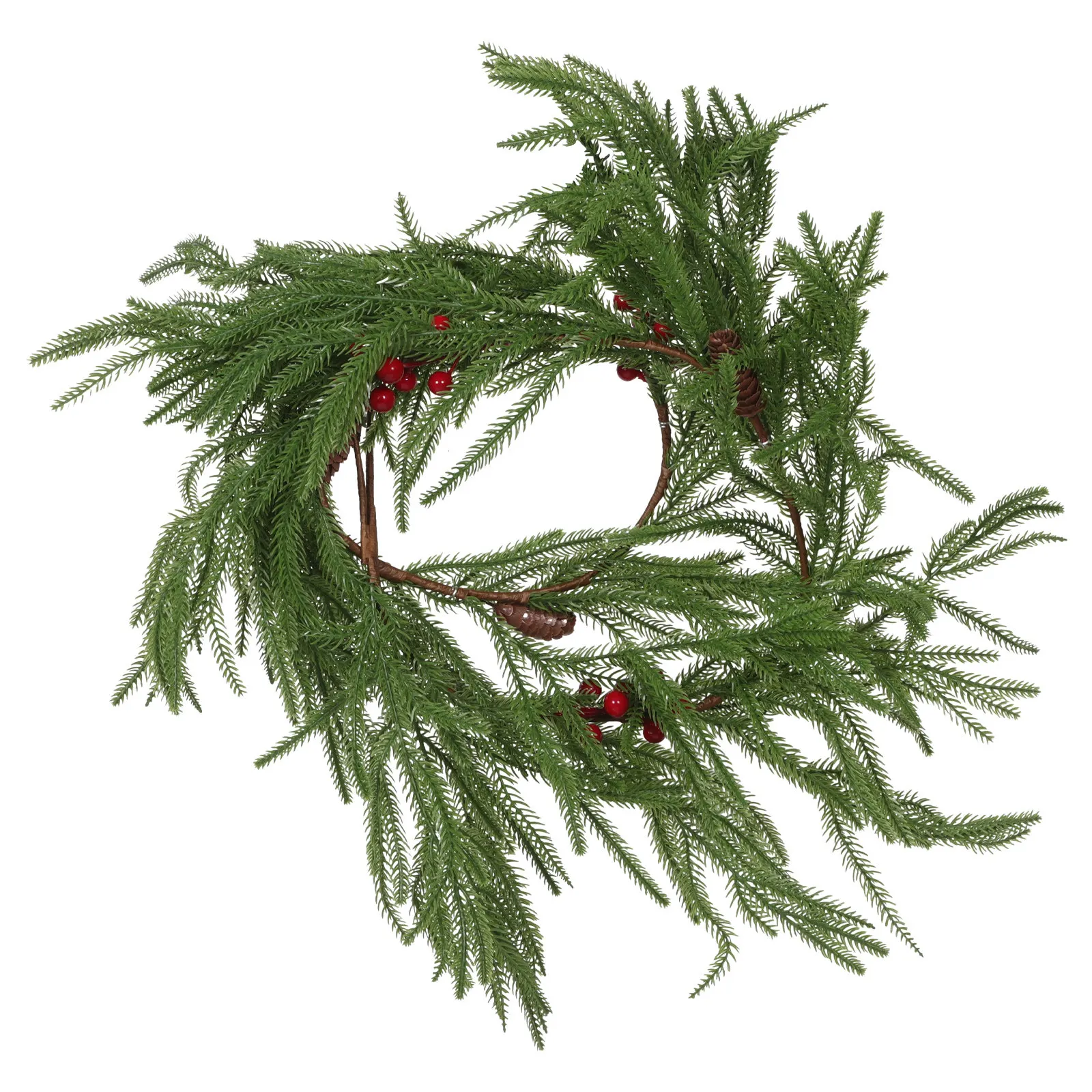 Plante artificielle verte au toucher réaliste, guirlande de Noël, guirlande de table pour Noël, décoration de cheminée de mariage, verdure de table artificielle