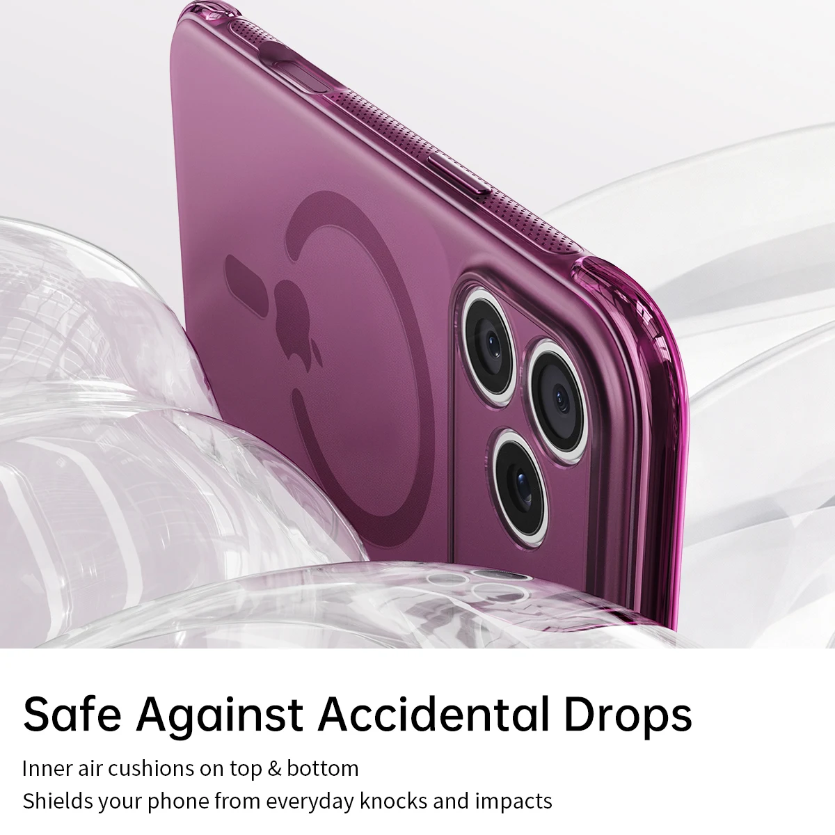 Air-Filled Edges Magnetic Phone Case For Iphone 17 18 Pro Max TPU Soft Frame Phone Cover For Magsafe Genuine Air-Cushion Shell