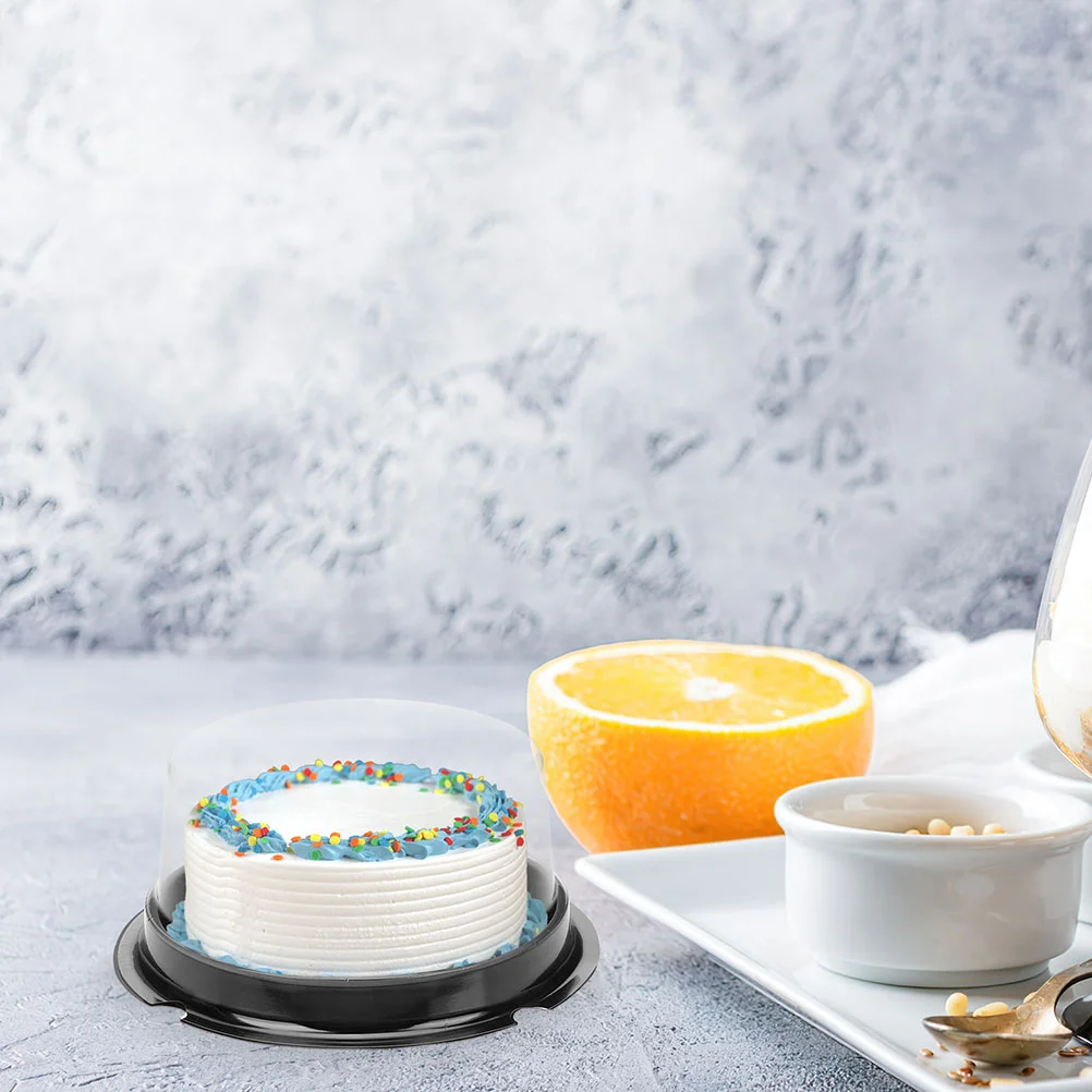 100 Pcs Cake Box Plastic Treasure Chest Clear Boxes Slice Container Stand Carrier With Lids Containers