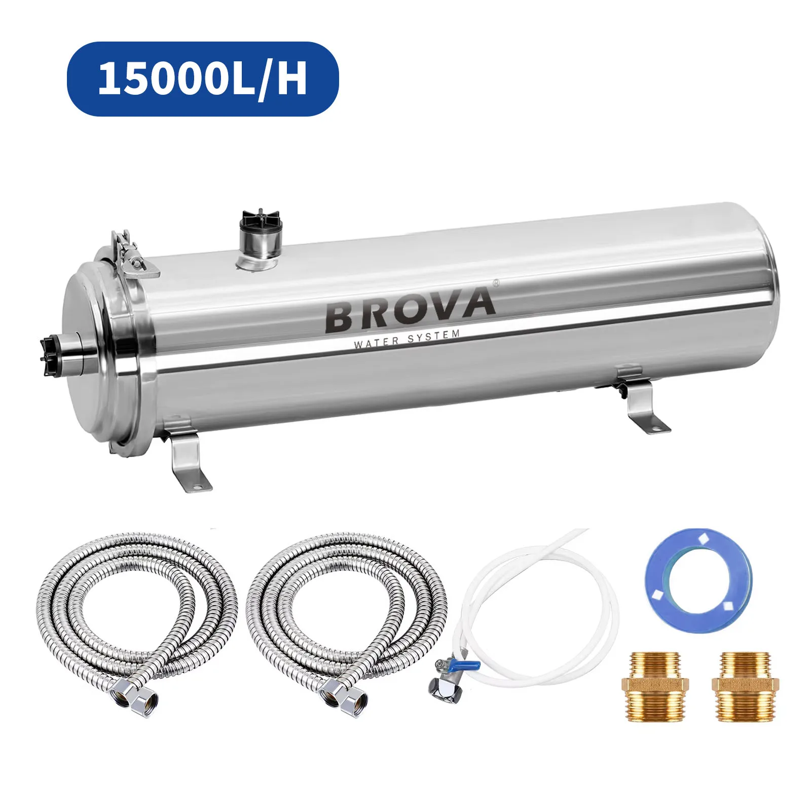 BROVA Hele huis thuis/commerciële waterzuiveraar 0,01 μm PVDF UF-systeem grote stroom 1000L-15000L/H SUS304 lagere kosten filterelementen
