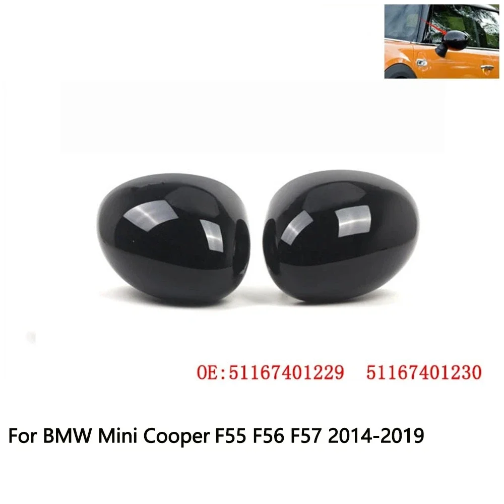 

51167401229 51167401230 Car view Mirror Cover For Mini Cooper F54 F55 F56 F60 14-19 LHD Pair Gloss Black Rearview Mirror Housing