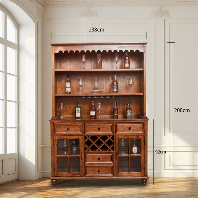

Solid wood sideboard restaurant wall integrated multifunctional storage wine cabinet cabinet tea cabinet